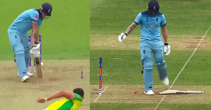 ICC World Cup 2019 – WATCH: Ben Stokes kicks his bat in frustration after being castled by Mitchell Starc
