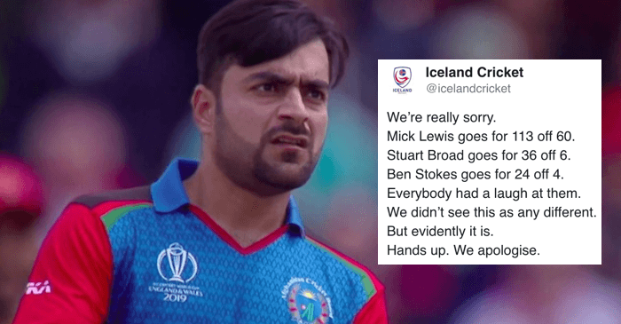 ICC World Cup 2019: Iceland Cricket apologizes after being slammed for ‘Terrible tweet’ on Rashid Khan