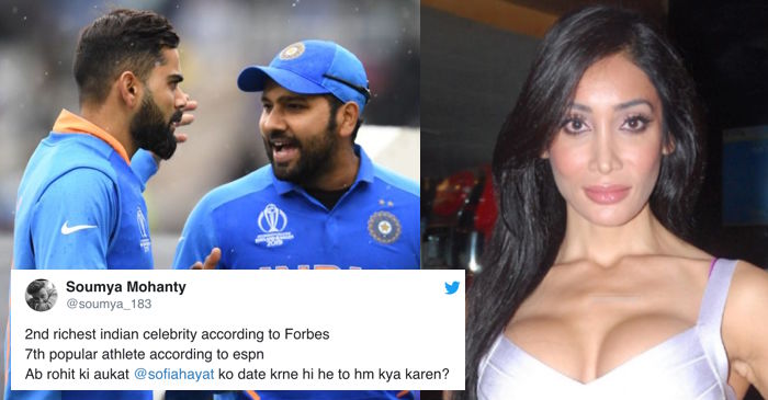 Virat Kohli’s fan trolls Rohit Sharma for dating Sofia Hayat, here’s how she reacts