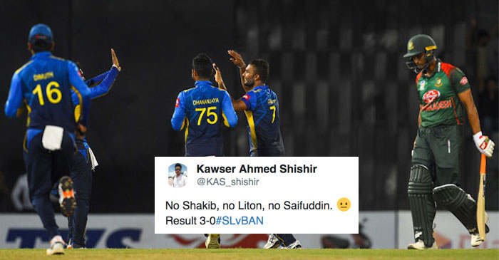 Twitter Reactions: Sri Lanka whitewash Bangladesh in 3-match ODI series
