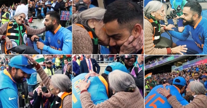 World Cup 2019 – WATCH: Virat Kohli, Rohit Sharma meets 87-year-old Team India fan Charulata Patel; takes her blessings