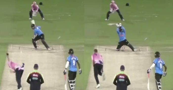 WATCH: Rashid Khan plays an outrageous helicopter shot for six in Vitality T20 Blast 2019