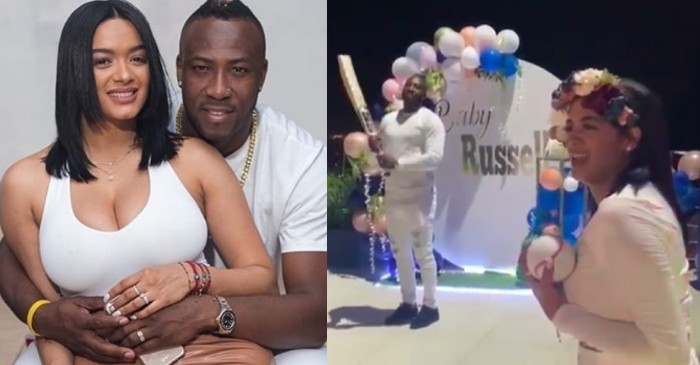 Andre Russell and Jassym Lora announce the arrival of their baby girl in style