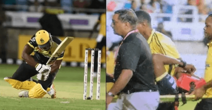 CPL 2019: Andre Russell stretchered off after suffering a blow on the helmet