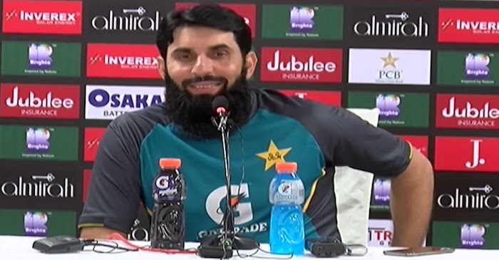Pakistan coach Misbah-ul-Haq gives a witty reply to a reporter when asked about “Tuk Tuk” batting