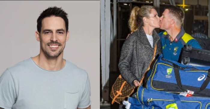 Mitchell Johnson hilarious trolls David Warner for kissing wife Candice at Sydney airport after Ashes failure