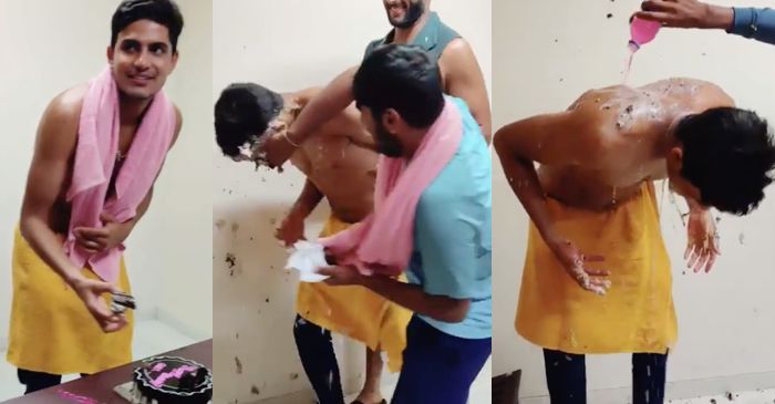 WATCH: Shubman Gill gets cake smashed all over the face on his 20th birthday
