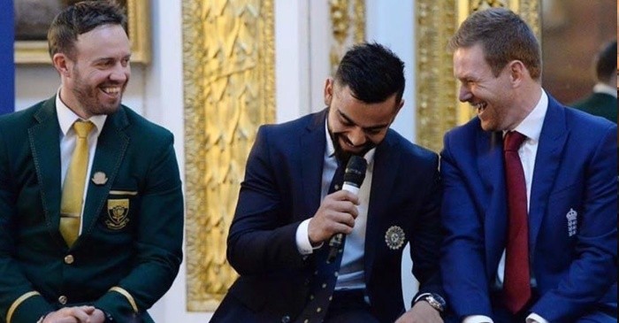 “Wanna see this trio in IPL” : Fans react as Virat Kohli shares a picture with AB de Villiers and Eoin Morgan