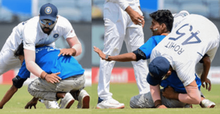 IND vs SA 2nd Test: Twitter erupts as fan invades pitch and spears Rohit Sharma in attempt to touch his feet