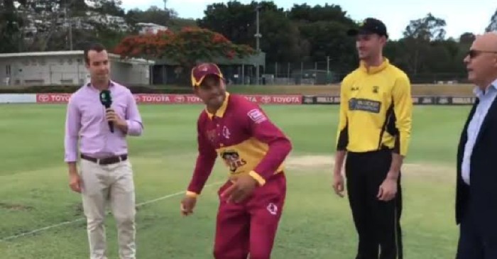 WATCH: Usman Khawaja leaves everyone in splits with the outlandish coin toss during Marsh One-Day Cup final