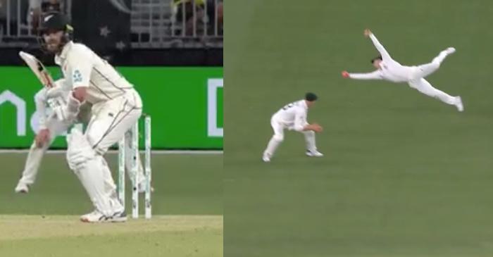 WATCH: Steve Smith takers a one-hand screamer to dismiss Kane Williamson on Day 2 of the Perth Test
