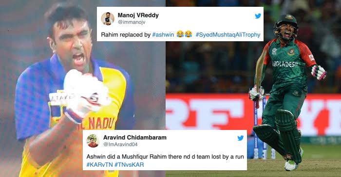 Netizens compare Ravichandran Ashwin with Mushfiqur Rahim after Tamil Nadu’s loss in the Syed Mushtaq Ali Trophy final
