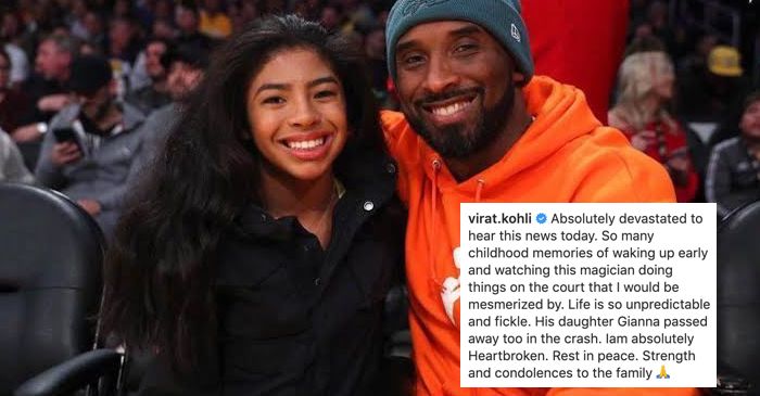 Cricketing world pays tribute to NBA legend Kobe Bryant and his daughter Gianna