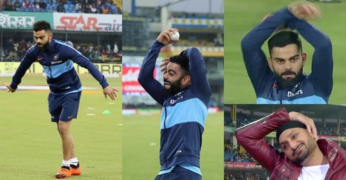 IND vs SL 2020: WATCH – Virat Kohli enthrals Indore crowd with hilarious  imitation of Harbhajan Singh's bowling action 