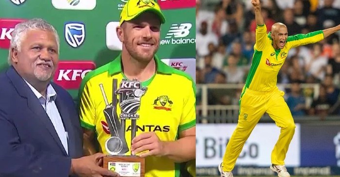 SA vs AUS: Aaron Finch gets surprised after being honored with the ‘Man of the Series’ award over Ashton Agar