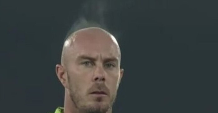 A video clip of Chris Lynn emitting steam over his head in PSL 2020 goes viral