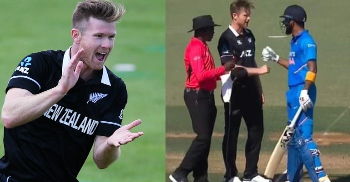 NZ vs IND: Jimmy Neesham reacts after his friendly banter with KL Rahul in Bay Oval ODI