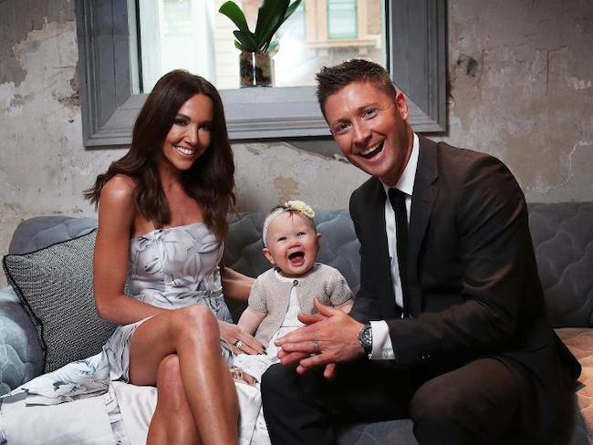 Michael Clarke with his wife Kyly and daughter Kelsey Lee in 2016