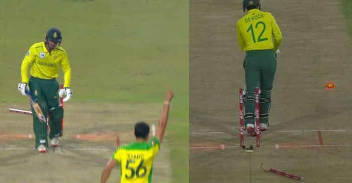 SA vs AUS: Mitchell Starc rattles Quinton de Kock’s middle stump with a stunning delivery – WATCH