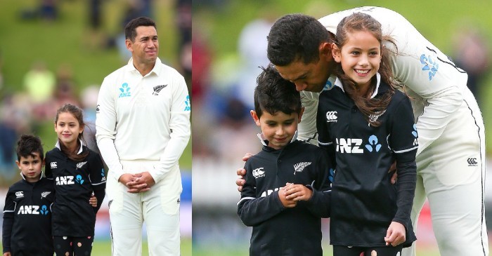 NZ vs IND: WATCH – Ross Taylor accompanied by his kids in 100th Test