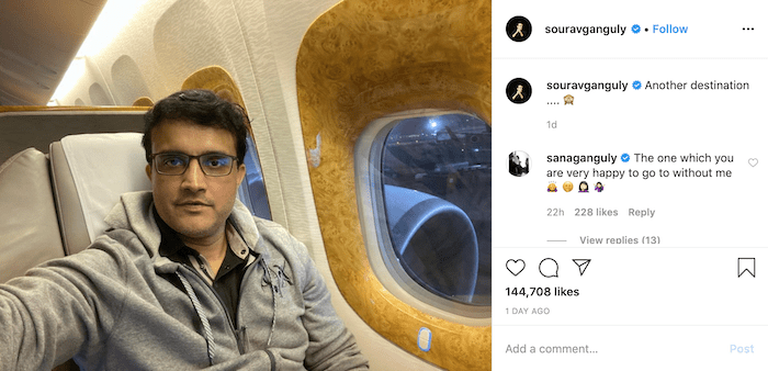 Sourav Ganguly Instagram