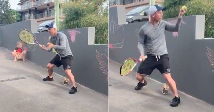WATCH: David Warner practices one hand catching with Tennis ball in his backyard