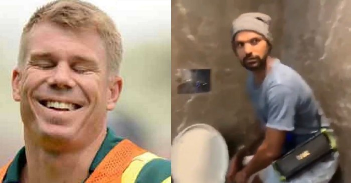David Warner reacts hilariously after watching Shikhar Dhawan washing clothes, cleaning the toilet at home