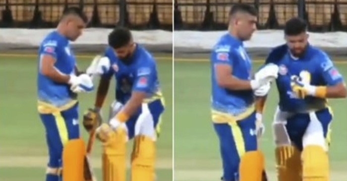 WATCH: Suresh Raina’s heartwarming gesture after accidentally hitting MS Dhoni’s bat with his leg