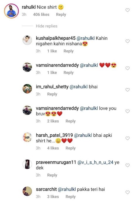 KL Rahul and fans comment