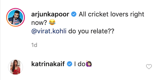 Katrina Kaif Instagram comment