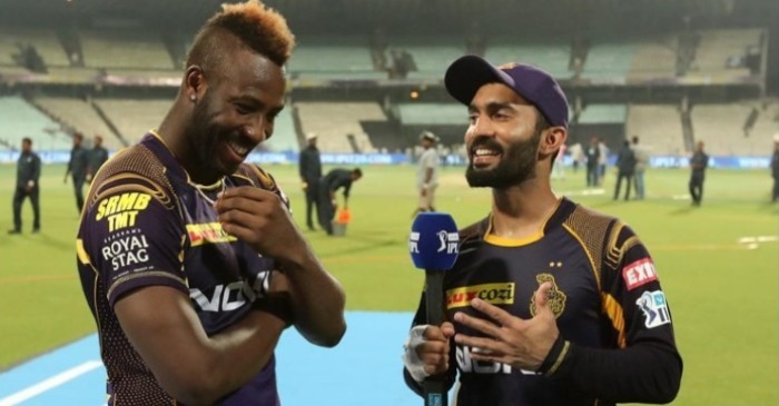 Andre Russell roasts Dinesh Karthik for his new look