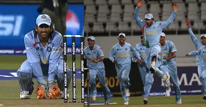 Dhoni while bowl out in 2007 T20 World Cup