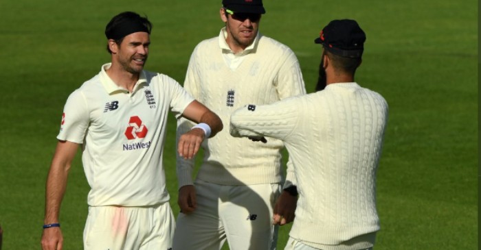 WATCH: James Anderson celebrates wickets following social distancing protocol, uses hand sanitiser during the warm-up match
