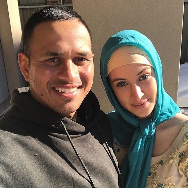 Usman Khawaja and his wife Rachel McLellan