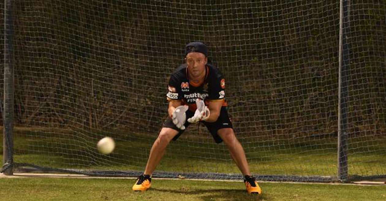 IPL 2020: Fans left guessing as RCB shares a picture of AB de Villiers donning the wicketkeeping gloves