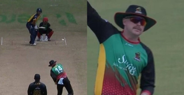 CPL 2020: WATCH – Ben Dunk bowls wearing hats and sunglasses