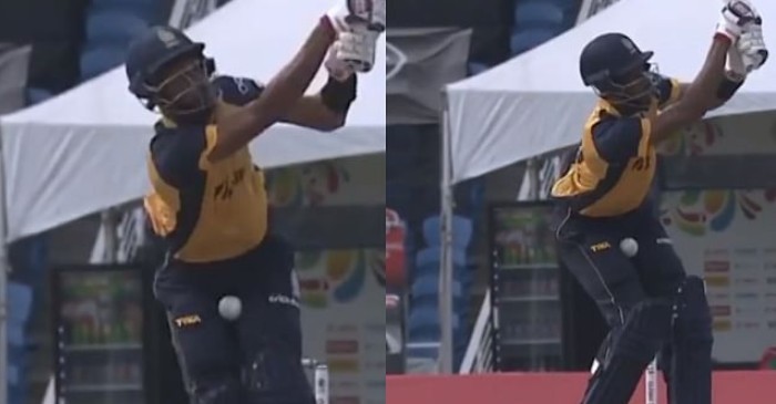 CPL 2020: WATCH – Roston Chase gets into fiddly position while attempting a pull shot
