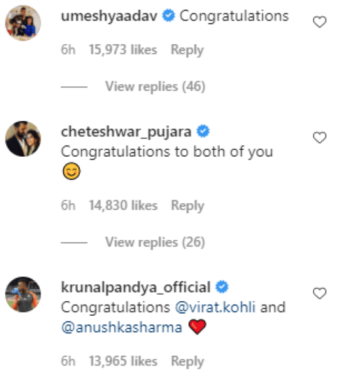 Umesh Yadav, Cheteshwar Pujara, Krunal Pandya (Instagram)