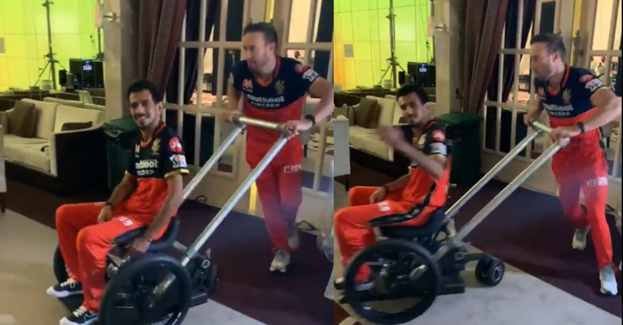 IPL 2020: WATCH – Yuzvendra Chahal and AB de Villiers have fun while shooting for commercial