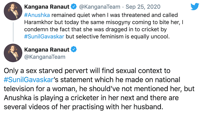 Kangana Ranaut tweet for Anushka