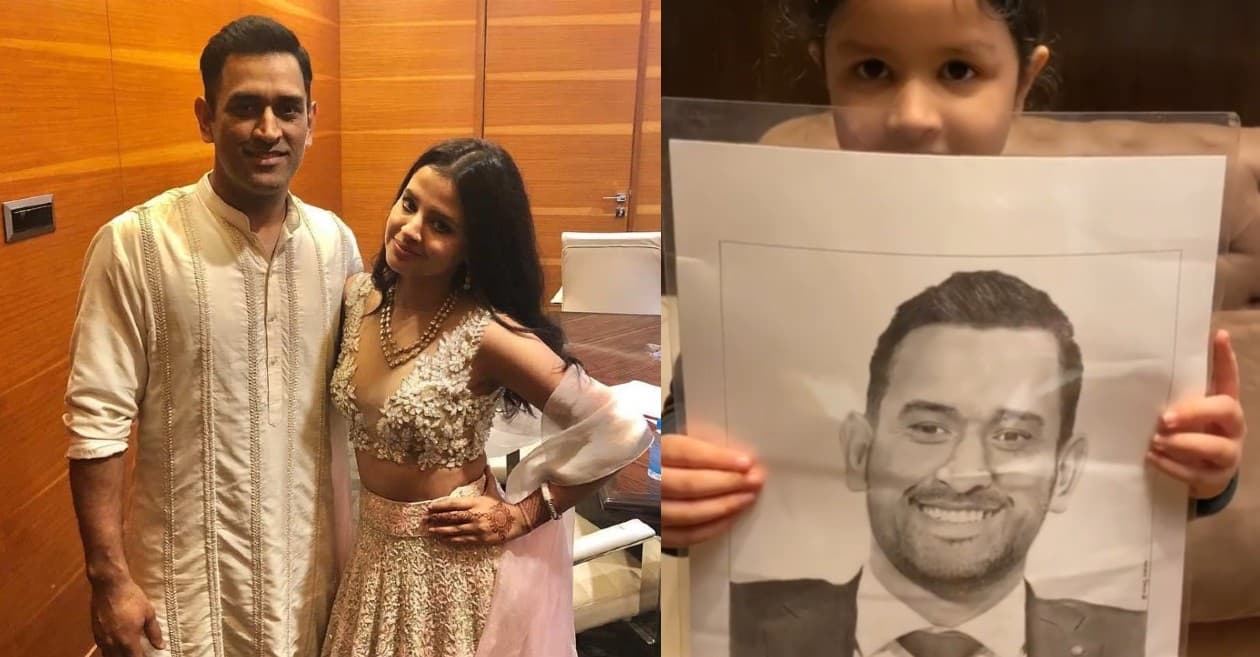 Ziva exhibits MS Dhoni’s sketch in a delightful video with mother Sakshi