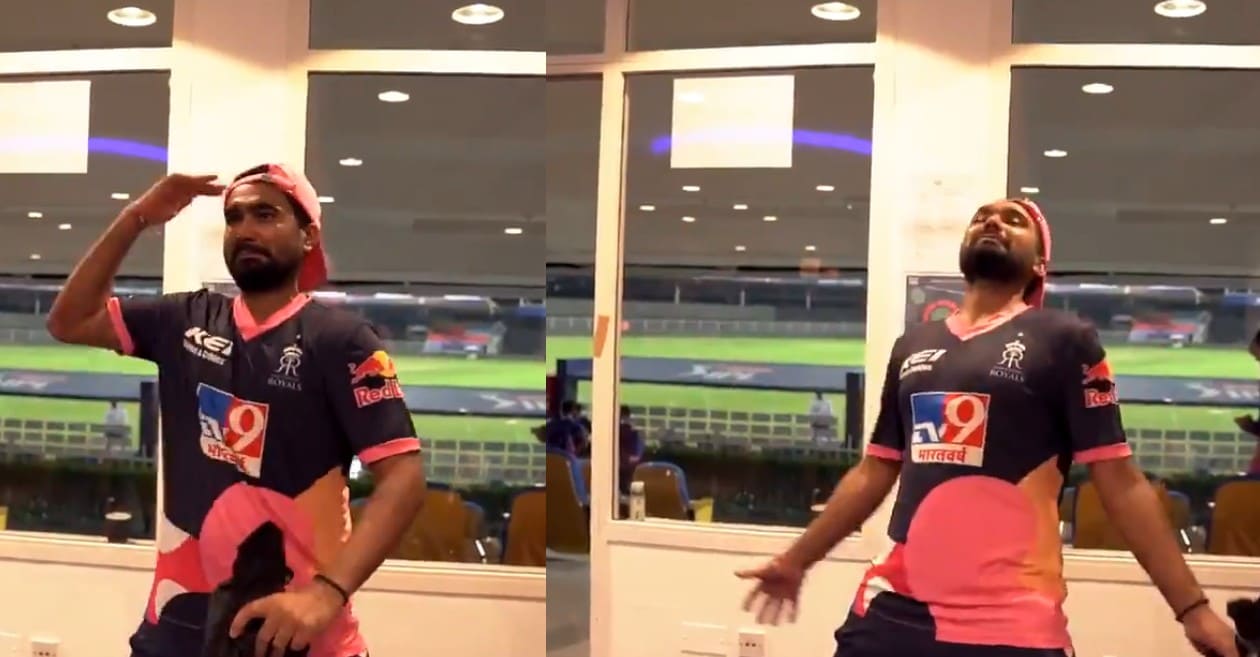 IPL 2020: WATCH – Rahul Tewatia imitates Sheldon Cottrell’s ‘Salute’ celebration in RR’s dressing room