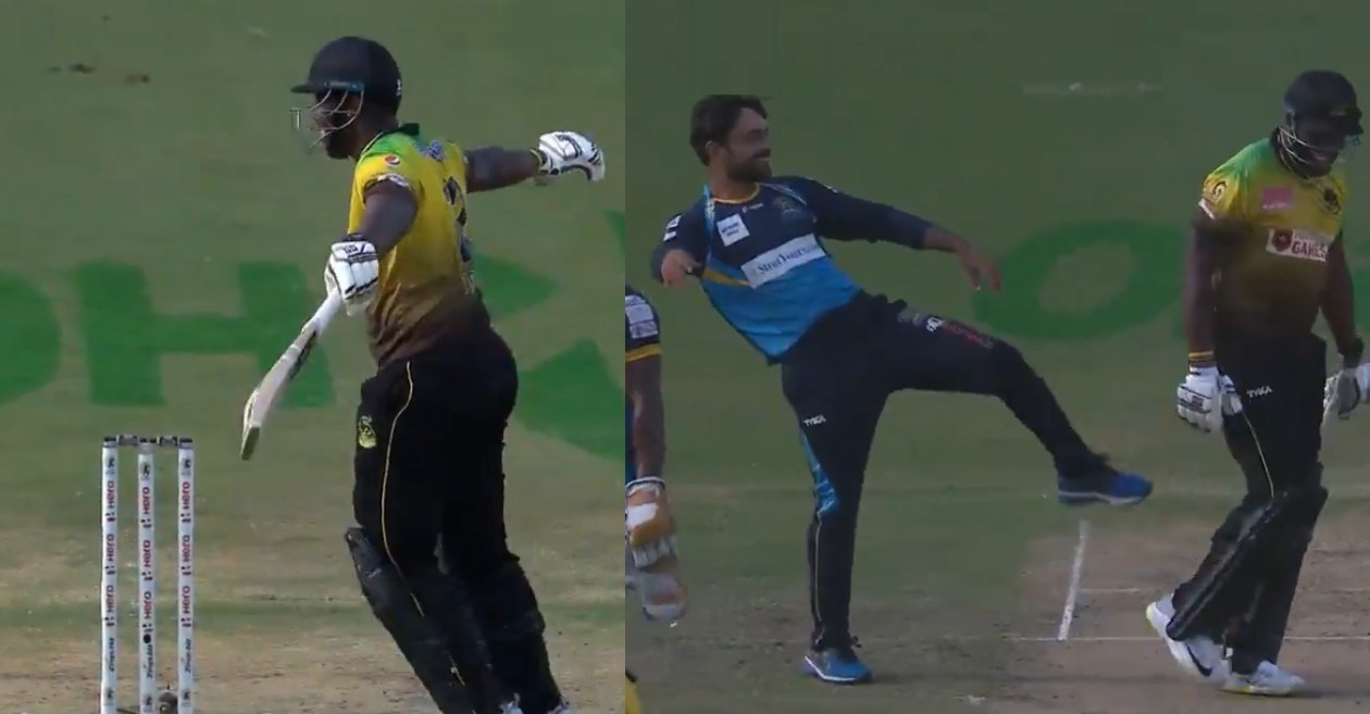 CPL 2020: WATCH: Andre Russell mocks Rashid Khan after a ‘lucky escape’