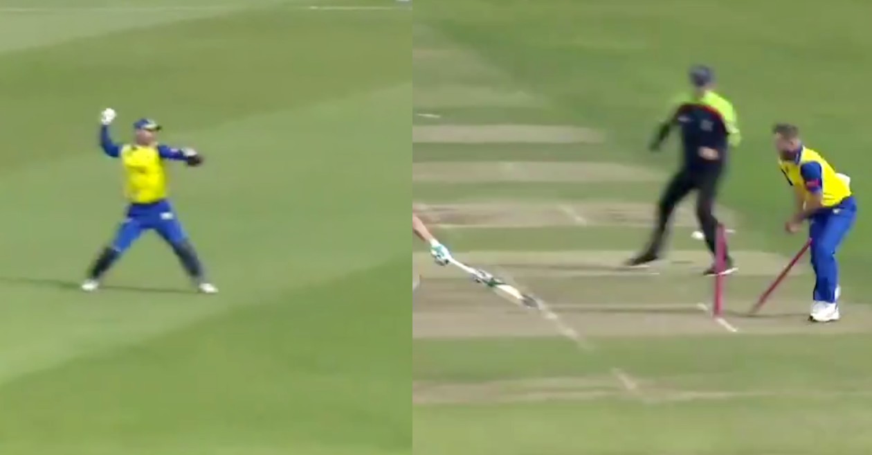 Vitality T20 Blast – WATCH: David Bedingham produces a spectacular run out to dismiss Colin Ackermann