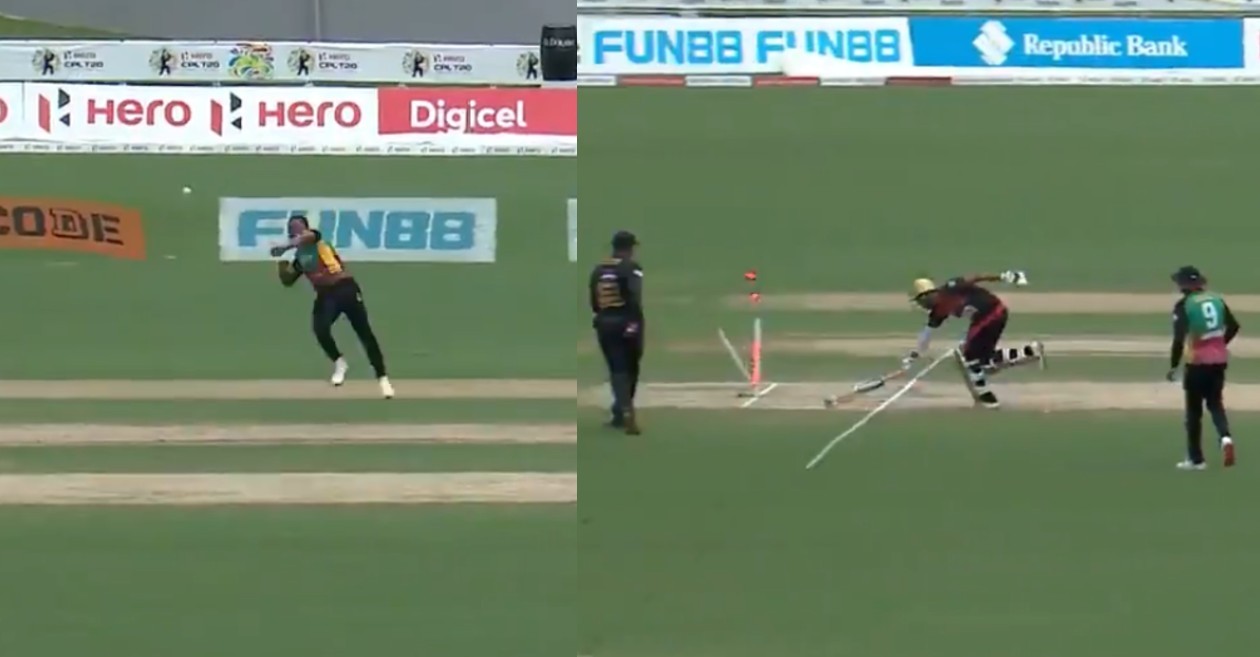 WATCH: Sheldon Cottrell’s brilliant run out to dismiss Amir Jangoo in CPL 2020