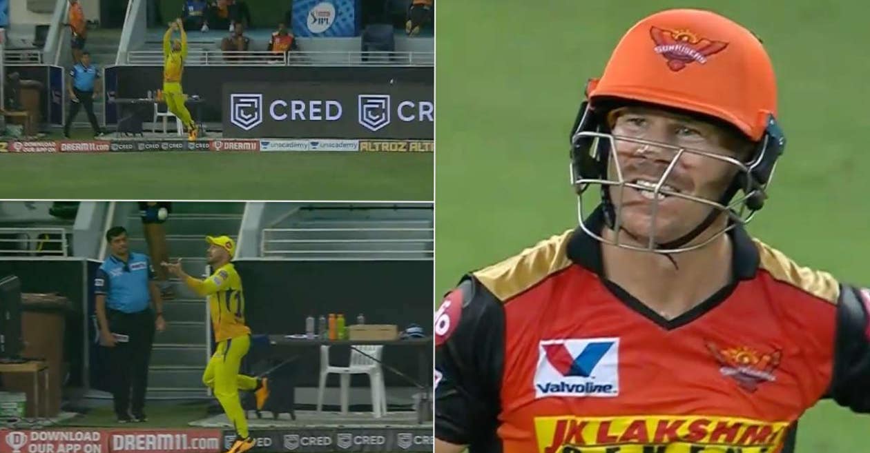 IPL 2020: WATCH – Faf du Plessis stuns David Warner with a fabulous catch at the boundary line