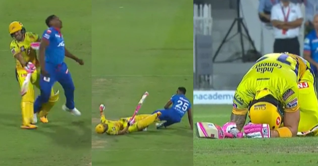 IPL 2020: WATCH – Faf du Plessis and Kagiso Rabada’s brutal collision during DC vs CSK match