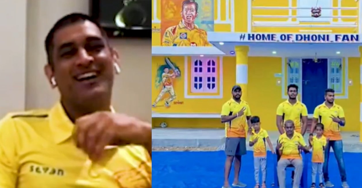 IPL 2020 – WATCH: MS Dhoni’s heartwarming reaction after a die-hard fan paints his house in CSK colours