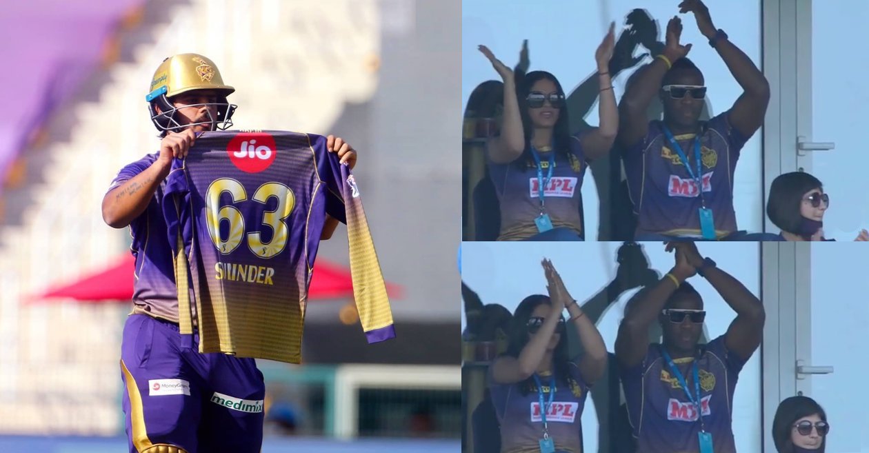 IPL 2020 – WATCH: Nitish Rana dedicates his knock to late father-in-law; Andre Russell & wife Jassym applauds