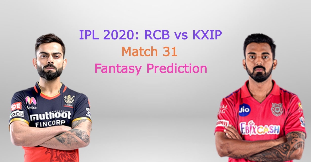 IPL 2020, Match 31: Royal Challengers Bangalore vs Kings XI Punjab – Fantasy Tips, Playing XI & Pitch Report